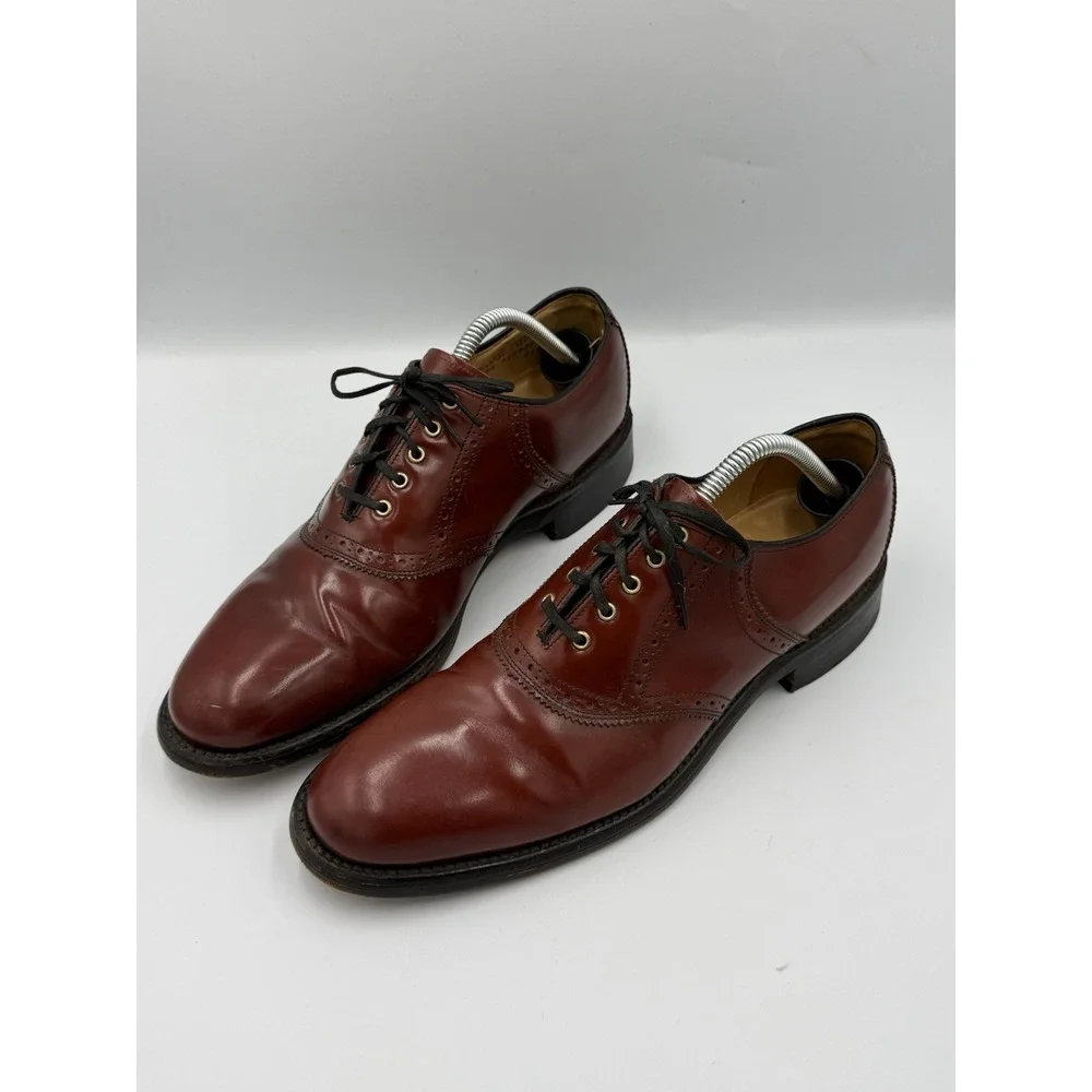 Vintage Hanover 2183 Shell Cordovan Saddle Oxford Shoes Men's 10 B/AA USA Made